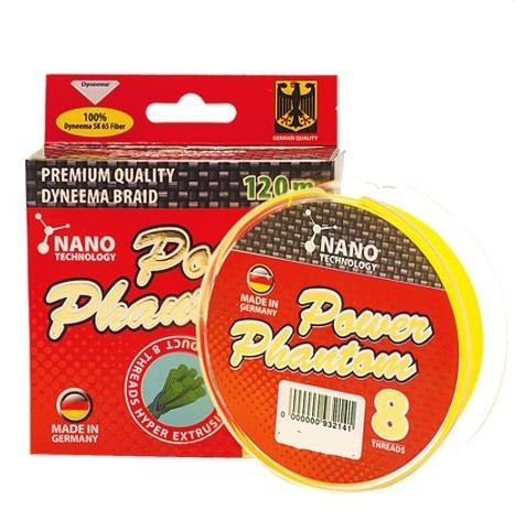 Шнур Power Phantom 8x, 120м, (желтый)