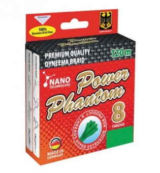 Шнур Power Phantom 8x, 120м, (зеленый) Шнур Power Phantom 8x, 120м, (зеленый)