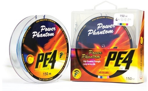 Шнур Power Phantom PE4, 150м  (5 цветов ) Шнур Power Phantom PE4, 150м  (5 цветов )
