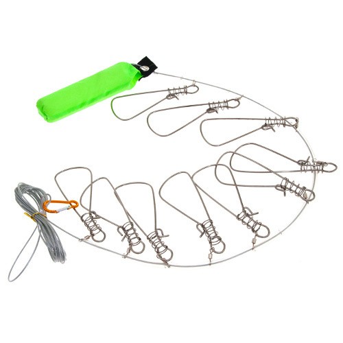 Кукан zig & zag. тросс 10м. с поплавком. 10 застежек Кукан zig & zag. тросс 10м. с поплавком. 10 застежек