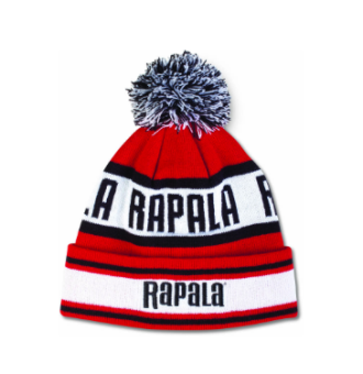 Шапка Rapala с помпоном  красно-черная Шапка Rapala с помпоном  красно-черная