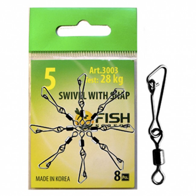 Вертлюжок Fish Season с застежкой Swiwel With Snap Hooked Вертлюжок Fish Season с застежкой Swiwel With Snap Hooked