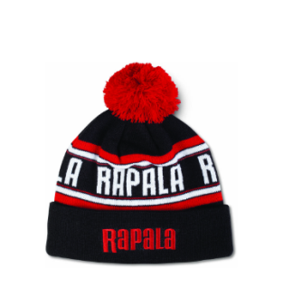 Шапка Rapala с помпоном - черно-красно-белая Шапка Rapala с помпоном - черно-красно-белая